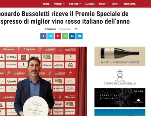 Leonardo Bussoletti riceve il Premio Speciale de L’Espresso di miglior vino rosso italiano dell’anno